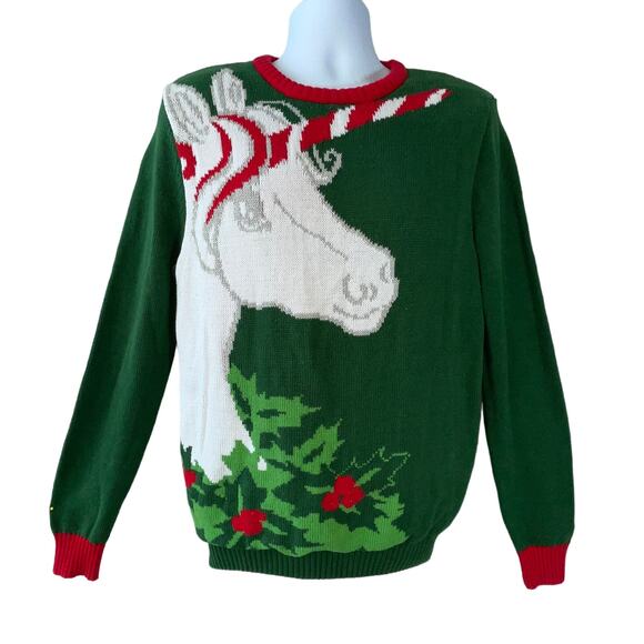 Imagin8 Magical Holiday Unicorn Ugly Christmas Sweater Size Medium - Picture 1 of 5